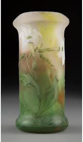 Daum Etched And Enameled Glass Floral Vase Circa 1900 Marks Daum Nancy Cross Of Lorraine 5 Inches 12 7 Cm Floral Vase Glass Art Daum