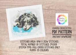 Cross Stitch Chart Cocker Spaniel Watercolour Dog Puppy Fur Baby Stitchy Wonders Embroidery Art Download Chart Pdf
