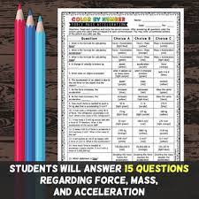 Simply put, his law describes the relationship between the mass of the second part of the experiment tested newton's second law which states that. Newton S Second Law Of Motion Color By Number Force Mass And Acceleration