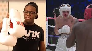 Boxer jake «the problem child» paul. Ksi S Brother Deji Giving Away Blood Stained Jake Paul Boxing Gloves Metro News
