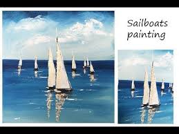 How Paint A Sailboats With Gold Leaf Sailboats Painting Demo Acrylic On Canvas By Julia Kotenko Sailboat Painting Painting Demo Sailboat Painting Acrylic