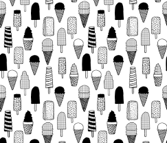 Black And White Ice Cream Colorful Fabrics Digitally Printed By Spoonflower Ice Cream Fabric Ice Cream Cones Black And White Kids Fun Tropical Summer Sweets Fabric Print Design Fabric Print Design Ice Cream Print