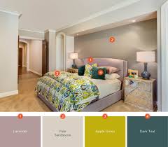 Purple and yellow is another color duo to consider for your bedroom like this modern bedroom. 20 Dreamy Bedroom Color Schemes Shutterfly