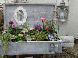 Vintage Pflanzkasten French Shabby Minigarten Kr Blumen In Einer Schachtel Blumenkasten Garten Deko