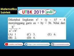Soal Asli Utbk 2019 Matematika Saintek Persamaan Lingkaran Youtube Matematika Lingkaran Persamaan