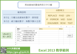Excel E0121 將底線後的數值與原文字分離 Replace Find Len If Iferror Mid Sum Isnumber Row Text Yc的筆記鋪 痞客邦