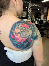 The people featured in this gallery took their love of star trek and boldly went to the tattoo shop. Recently Space Has Expanded Onto My Back Eventually It Will Be A Star Trek Half Sleeve By Keegan Lam At Fy Ink Toronto Older Tattoo Will Be Touched Up Tattoos