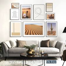 Gallery Wall Set Set Of 9 Prints Desert Bohemian Decor Etsy In 2021 Gallery Wall Living Room Gallery Wall Layout Wall Decor Printables