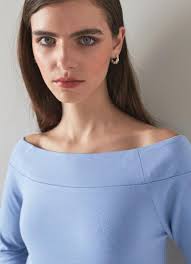 Eden Blue Jersey Bardot Top