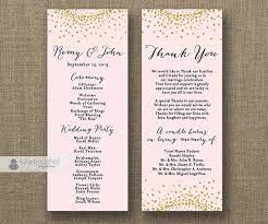 Blush Pink Gold Glitter Wedding Program Double Sided 4x10 Modern Bold Gold And Black 2 Sided Front Gold Glitter Wedding Wedding Programs Blush Gold Wedding