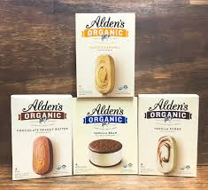 These sophisticated ice cream sandwiches are filled with chocolate. New Alden S Organic Ice Cream Bars Sandwiches Nature S Corner Natural Market