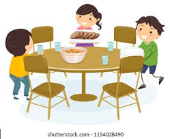 Essentially, the basic table setting, above, and the casual table setting are nearly identical, but in a casual table setting, there is the addition of a soup bowl and a dinner plate. Illustration Stickman Kids Setting Dining Table Stock Vector Royalty Free 1154028490