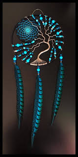 Tree Of Life And Dream Catcher Turquoise And Black Black Tree Dream Catcher Turquoise