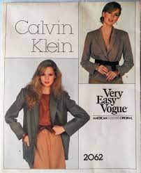 vogue 2062 calvin klein american designer pattern calvin klein jacket or blazer pattern front wrap jacket pattern vintage 1990 si vogue muster jackenmuster