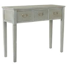 3 Drawer Elm Wood Console Table In Grey Wash Product Console Tableconstruction Material Elm Wood Gray Console Table Wood Console Table Console Table