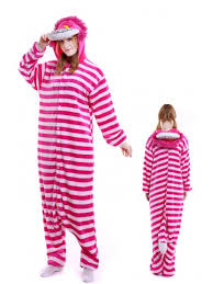 Cheshire Cat Kigurumi Onesie Pajamas Soft Flannel Unisex Animal Costumes