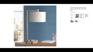 Style # 8n535 at la… Colby Brushed Nickel Desk Lamp With Outlet And Usb Port Youtube