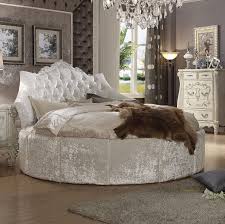 Acme Versailles Ivory Velvet Round Bed Luxury Bedroom Sets King Size Bedroom Furniture Cheap Bedroom Sets