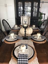 Fall Tablescape Inspiration How To Create A Fall Table Fall Table Top Ideas Fall Deco Farmhouse Style Dining Room Dining Room Table Decor Dining Room Design