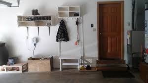 A nice hall / garage to store your trucks or house a big contractor. Garage Hall Tree Ana White