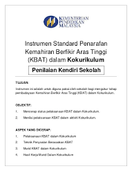 Modul sekolah selamat itu antara lain menitikberatkan pembudayaan adab murid. Instrumen Pemantauan Kbatkk Kendiri