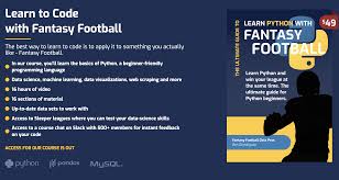 A lot of information is crammed into this short video to help you minimize risk and maximize gain. Fantasy Football Data Pros Learn Python With Fantasy Football