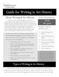 End up your paper by summarizing the main points (those are the topic sentences from each body paragraphs). Https Www Southwestern Edu Live Files 4166 Guide For Writing In Art Historypdf
