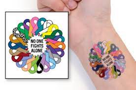 By sonitattooposted onjanuary 8, 2017june 4, 2020. No One Fights Alone Multicolored Temporary Tattoo Choose Hope