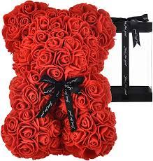 20% off all items · same day delivery · from $19.99 Azxu Rose Bear Rose Teddy Bear On Any Flower Bear Perfect For Anniversary Rose Bear Mothers The Enclosed Clear Gift Box 10 Inches Amazon De Home Kitchen
