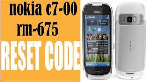 The device must be turned on. Nokia C7 00 Rm 675 Reset Code Youtube
