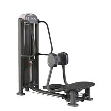 Leg pads swivel and the start position changes with a simple pop pin. Standing Abductor Machine