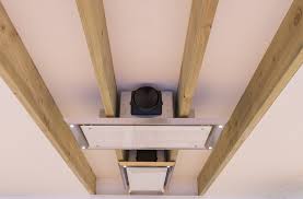 Extractor fan over island unit in modern kitchen in spanish. Slim Extractor Hood Slimline Ceiling Extractor Fan