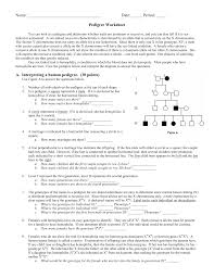 Also, write the names and genotypes below each of the circles or squares. Pedigree Worksheet 2