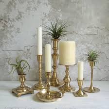 Boho Chic Brass Candlestick Holders Seven Mixed Graduated Etsy Candle Stick Decor Vintage Brass Decor Candle Holder Decor