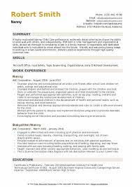 Nanny Resume Samples Qwikresume