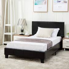 These measurements are standard throughout the mattress industry. Mecor Faux Leather Bonded Platform Bed Frame Upholstered Panel Bed Full Size No Box Spring Needed For Adults Teens Children Black Full Walmart Com Walmart Com