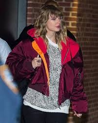 Taylor Swift Oversized Bomber Jacket | Hollywood Leather Jackets