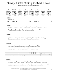 And take a long ride on my motor bike. Crazy Little Thing Called Love Sheet Music Queen Really Easy Guitar