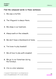 compound words in sentences worksheet www grade1to6 com