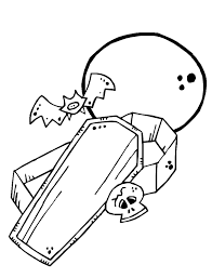 Full Moon Over Coffin Coloring Page Coloring Pages Halloween Coloring Pages Halloween Coloring