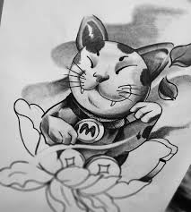 Browse the user profile and get inspired. Mank Ox Tattoo Kucing Maut Drawing Cat Japanese Japanesetattoo Handdraw Manual Pencils Facebook