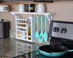 kitchen backsplash shelf and organizer