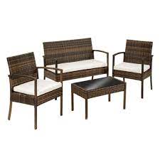 helloshop26 salon de jardin rotin resine tresse synthetique marron coussins housses 2108018 mobilier de salon mobilier design ensemble salon de jardin
