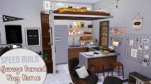 The Sims 4 Speed Build Garage Turned Tiny House Cc Links Tiny House Furniture Sims 4 Sims 4 Houses