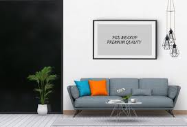 Mock Up Poster Frame In Interior Living Room And Sofa 3d Render Living Room Interior Poster Frame Living Room Paint