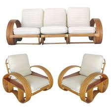 Restored Paul Frankl Style Six Strand Arm With Mahogany Shelf Sofa Chairs In 2020 Sofa Styling Sofas And Chairs Vintage Sofa