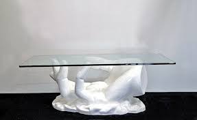 Better homes & gardens steele coffee table with spacious lower shelf espresso. Fiberglass Hand Shaped Coffee Table And Crystal Top 1970s Vinterior