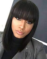 Bob hairstyle is one the biggest hair trend of past years and we love bobs! Blunt Cut Bob With Bangs Black Girl Bpatello