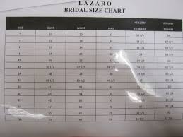 Lazaro Size Charts