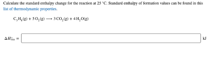 Solved Calculate The Standard Enthalpy Change For The Rea
